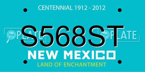 S568ST New Mexico License Plate