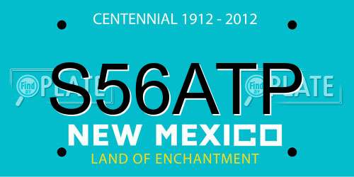 S56ATP New Mexico License Plate