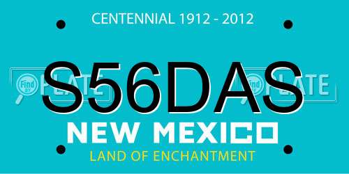 S56DAS New Mexico License Plate