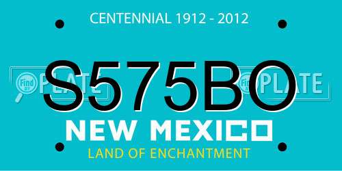 S575BO New Mexico License Plate