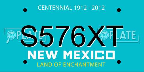 S576XT New Mexico License Plate