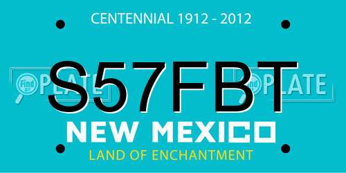 S57FBT New Mexico License Plate