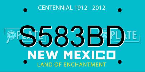 S583BD New Mexico License Plate