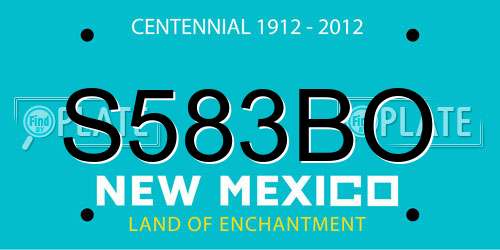 S583BO New Mexico License Plate