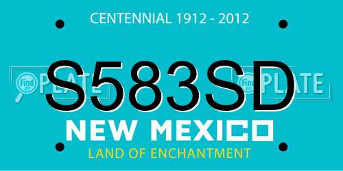 S583SD New Mexico License Plate