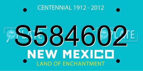 S584602 New Mexico License Plate