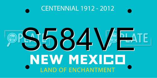 S584VE New Mexico License Plate