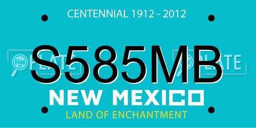 S585MB New Mexico License Plate