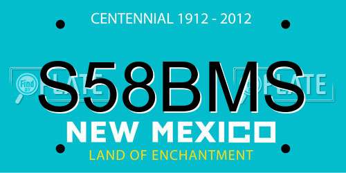 S58BMS New Mexico License Plate