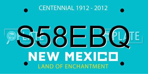S58EBQ New Mexico License Plate