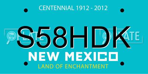 S58HDK New Mexico License Plate