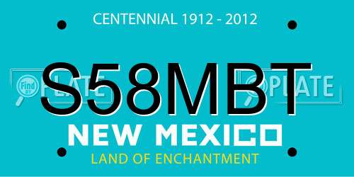 S58MBT New Mexico License Plate