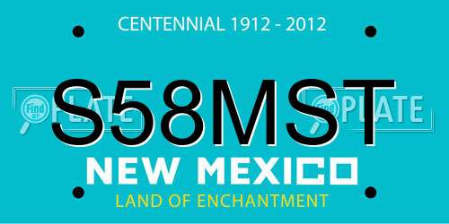 S58MST New Mexico License Plate