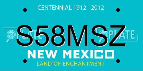 S58MSZ New Mexico License Plate