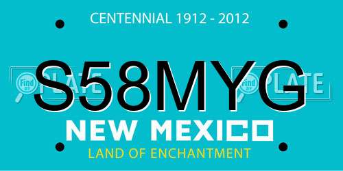 S58MYG New Mexico License Plate