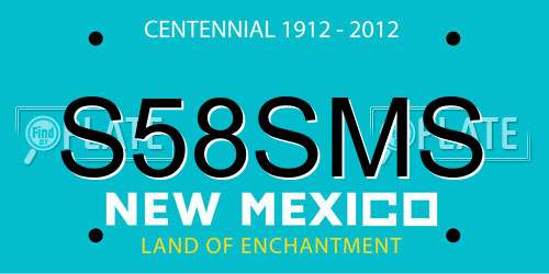 S58SMS New Mexico License Plate