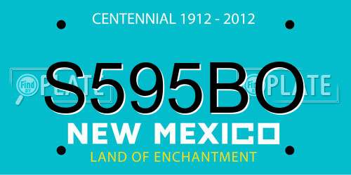 S595BO New Mexico License Plate