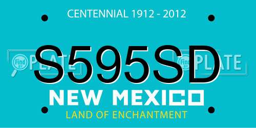 S595SD New Mexico License Plate