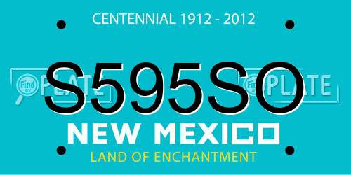S595SO New Mexico License Plate
