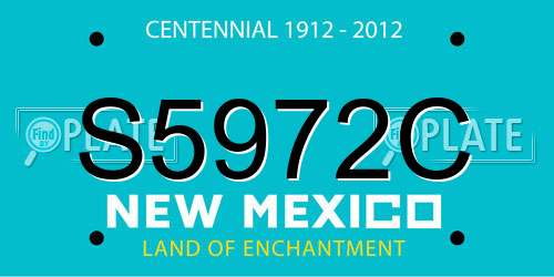 S5972C New Mexico License Plate