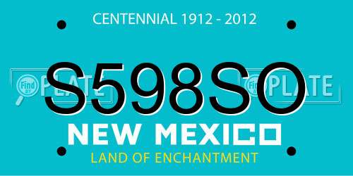 S598SO New Mexico License Plate