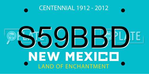 S59BBD New Mexico License Plate
