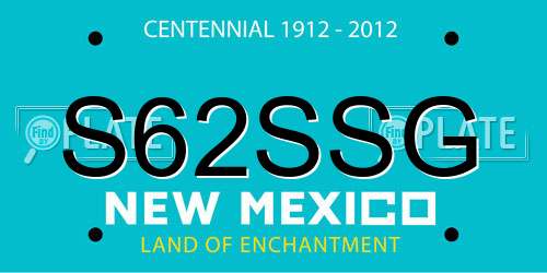 S62SSG New Mexico License Plate
