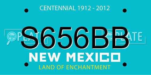S656BB New Mexico License Plate