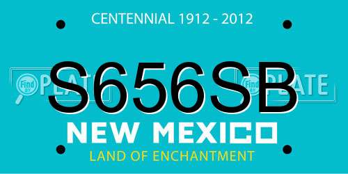 S656SB New Mexico License Plate