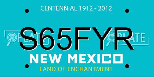 S65FYR New Mexico License Plate