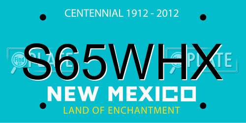 S65WHX New Mexico License Plate