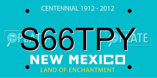 S66TPY New Mexico License Plate