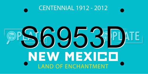 S6953D New Mexico License Plate