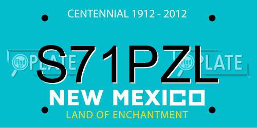 S71PZL New Mexico License Plate