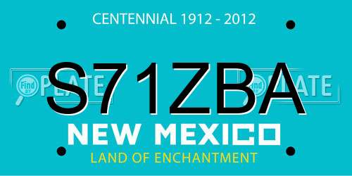 S71ZBA New Mexico License Plate