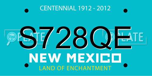 S728QE New Mexico License Plate