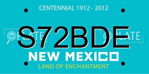 S72BDE New Mexico License Plate