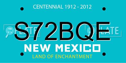 S72BQE New Mexico License Plate