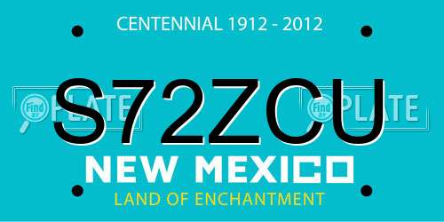 S72ZCU New Mexico License Plate