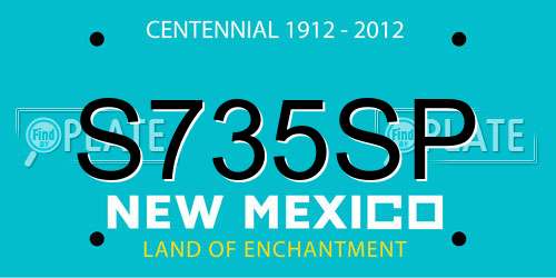 S735SP New Mexico License Plate