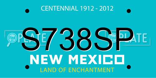 S738SP New Mexico License Plate