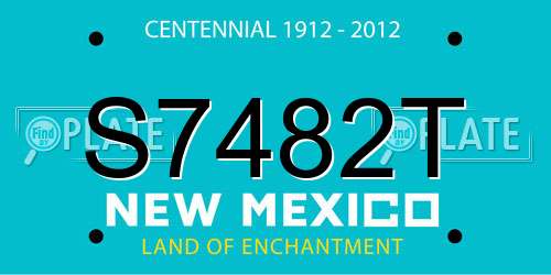 S7482T New Mexico License Plate