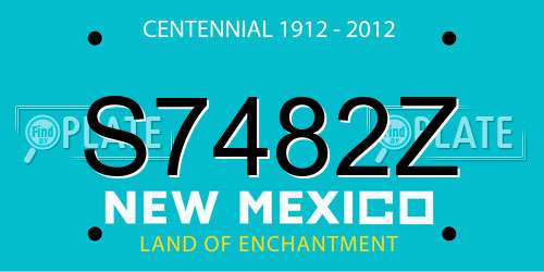 S7482Z New Mexico License Plate