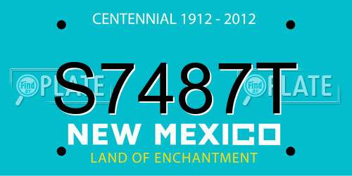 S7487T New Mexico License Plate