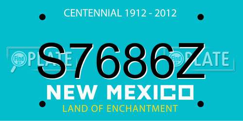 S7686Z New Mexico License Plate