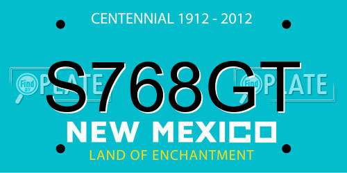 S768GT New Mexico License Plate