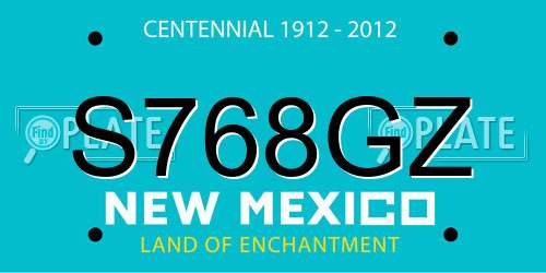 S768GZ New Mexico License Plate