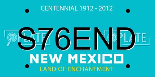 S76END New Mexico License Plate