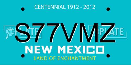 S77VMZ New Mexico License Plate