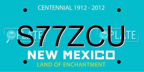 S77ZCU New Mexico License Plate